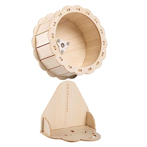 Beaupretty 1 Satz Hamster Laufrad Aus Holz Kleines Hamsterrad Igelrad Hamster-joggingrad Hamster-untertassenrad Leises Laufrad Aus Holz Für Hamster Stumm 15c Hölzern Meerschweinchen von Beaupretty