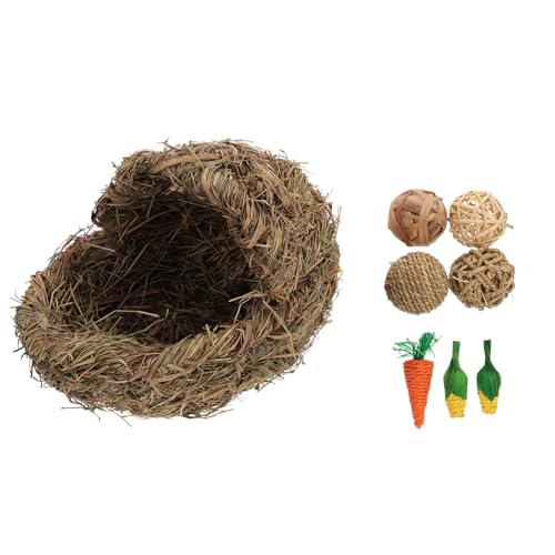 Beaupretty 1 Satz Kaninchen-Gras-Nest Kleines Tiergras Einstreu Für Kleintiere Grasversteck Für Meerschweinchen Hasenspielzeug Heubett Für Haustiere Kaninchenhaus Kauen Stroh Papageienkäfig von Beaupretty