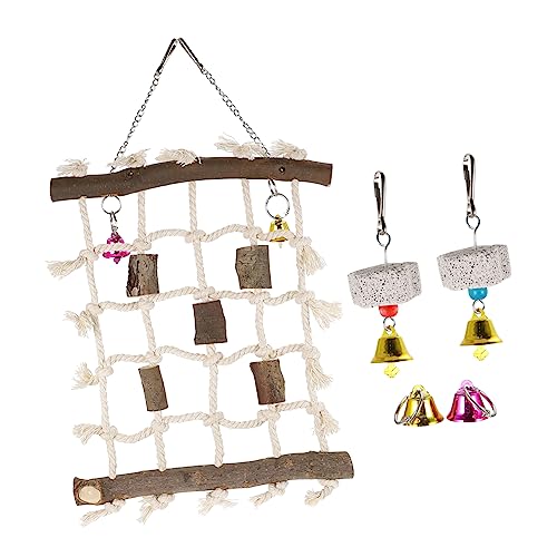 Beaupretty Papagei Spielzeug Set 5 Pcs Vogel Spielzeug für Sittich Papagei Klettern Net Glocke und Steine von Beaupretty