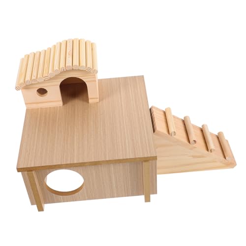 Beaupretty Holzspielzeug 1 Satz Plattform Fluchthaus Kaninchengehege Kleintierleiter Hamster hängematte Hamster Spielzeug Babyspielzeug aus Holz Spielzeuge Hamsterhütte Haustier schlafhaus von Beaupretty