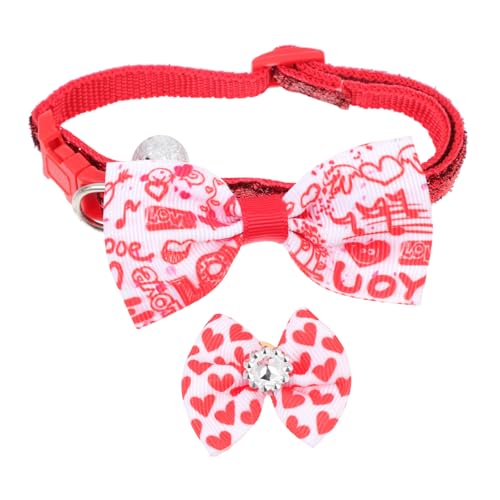 Beaupretty Valentinstag Haustier Fliege Set 2 Stück Hundehalsband Fliege für Partys von Beaupretty