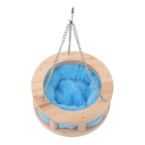 Beaupretty 1 Satz Hamster Hängematte Meerschweinchen Holzhaus Frettchen Hängematte Spielzeug Spielset aus Holz Haustierbett aus Holz Hamster-Schaukelnest runden schmücken Zweig Kiefernholz von Beaupretty