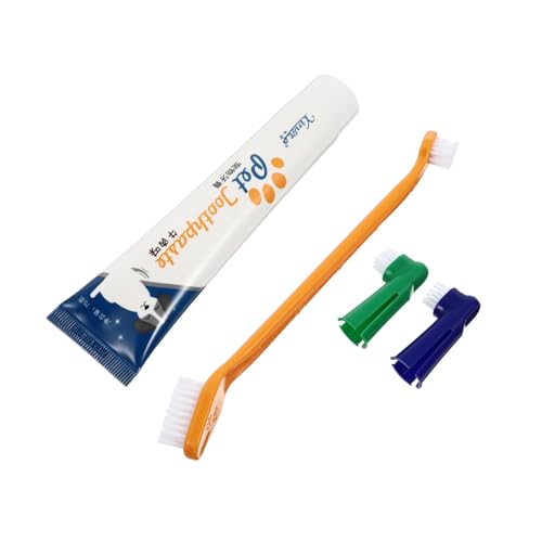 Beaupretty 1 Set Haustier-Zahnpasta-Set Katzen-Zahnreinigung Hunde-Zahnreinigungsbürste Katzen-Zahnbürsten-Set Hunde-Zahnbürste Katzen-Zahnpflege Hunde-Zahnbürsten-Set von Beaupretty