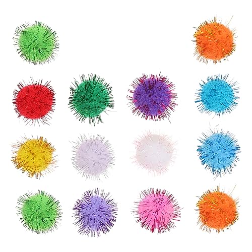 Beaupretty 100st Katzenspielzeugball Interaktives Katzenspielzeug Kätzchen-Crackle-Ball Katzenkugeln Aus Mylar Quietschende Bälle Für Hunde Katze Glitzerkugeln Farbfelder Katzenminze Plüsch von Beaupretty