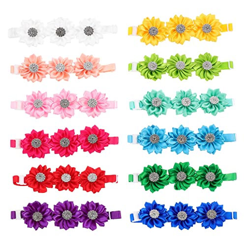 Beaupretty 12st Blumenhalsband Für Haustiere Juwelenbesetztes Haustier Blumenhalsband Für Hunde Edelstein Halskette Welpenhalsbänder Aus Kristall Diamanthalsband Lätzchen Die Blumen Polyester von Beaupretty