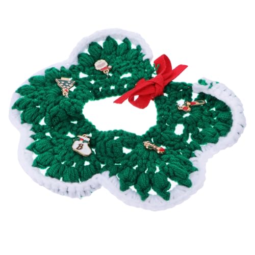 Beaupretty 1stk Haustierhalsband Aus Wolle Katzenhalsband Miniatur-weihnachtsschmuck Weihnachtsbaum Hundekostüm Dreieckiges Haustierhalsband Garn Weihnachtsutensilien Haustier Katze von Beaupretty