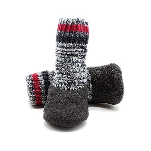 Beaupretty 2 Paar Hundesocken Für Holzböden Schneestiefel Für Hunde rutschfeste Socken Für Hunde Haustier Hund Socken Weihnachtskostüm Zubehör Haustier Welpensocken Verdicken von Beaupretty