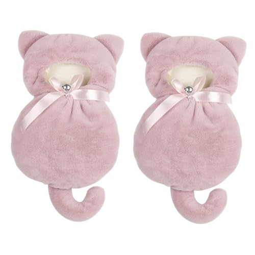 Beaupretty 2 STK Katzenförmiges Hängenest Hamsterhütten Haustiertasche Bett für Kleintiere Frettchen Bett hängende Hängematte Schlafsack Hamsterkäfig Haustierbett Igel Zubehör Stoff Rosa von Beaupretty