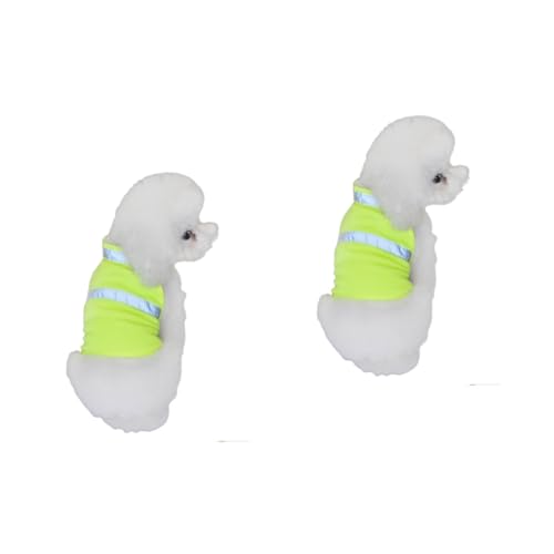 Beaupretty 2 Stück Reflektorweste Hundeweste Haustier Reflektor Verstellbare Reflektor Sicherheitsweste Hundesichere Weste Hundekleidung Fluoreszierend Gelb von Beaupretty