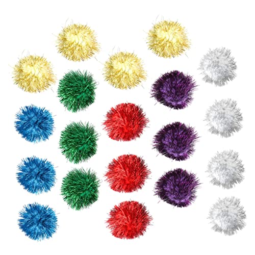 Beaupretty 20 STK Glitzerkugeln Katze Pom Pom Spielzeug Flauschige Plüschkatze Kätzchen Pompons Leichtes Katzenspielzeug Katzenbissspielzeug Katze Fuzzy Bälle Drinnen Blasenkugel Kaschmir von Beaupretty