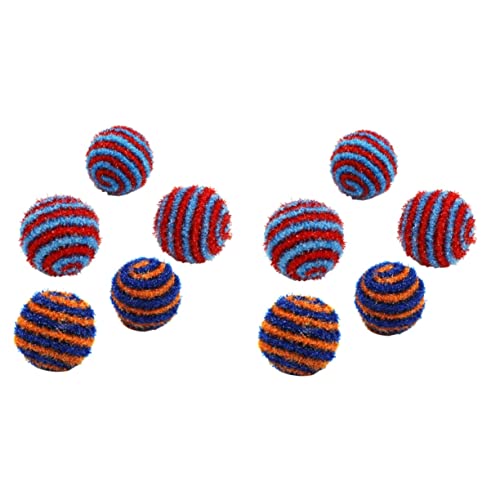 Beaupretty 20 STK Katzenbälle Aus Filz Fußball Katzenspielzeug Katze Elastisch Teaser Für Haustier Zubehör Für Katzenspielzeug Kätzchen Pom Pom Spielzeug Hüpfender Ball Rutsch Die Katze von Beaupretty