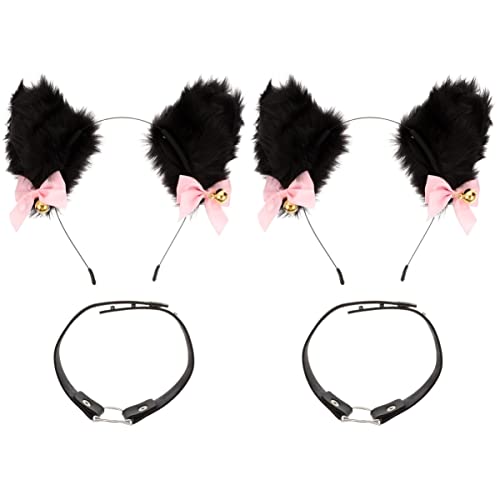 Beaupretty 2Sets Katzenhalsband Liefert Tiershow-Schmuck Schwarzes Kostüm Stirnband Kreatives Kawaii Spielzeug Anime Kopfschmuck Requisiten Erwachsene mit Haarparty Kopfbedeckung von Beaupretty