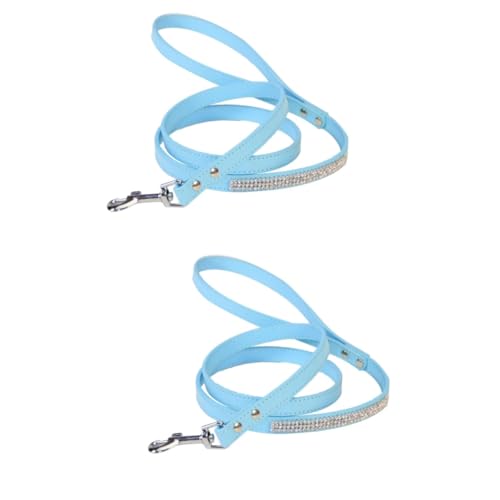 Beaupretty 2st Leine Für Kleine Hunde Reflektierende Katzenleine Katzenhalsband Mit Strass Trainingsleine Hundetraining Diamant Hundehalsband Hundespaziergang Gehleine Hündchen Kordelzug von Beaupretty