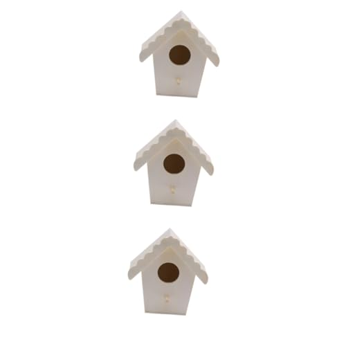 Beaupretty 3 Stücke Vogelkäfig Nistkasten Holz Vogel Zucht Box Natürliche Seil Für Outdoor Decor Und Haustier Vögel von Beaupretty