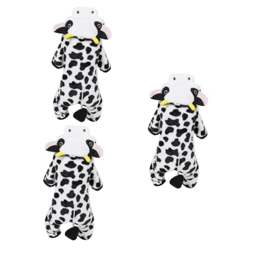 Beaupretty 3st Glückliche Hoodies Für Hunde Welpen-Pyjama Hundekleidung Für Halloween Kuh Hundebett Winter-Fleece-welpenjacke Hund Weihnachtspyjama Milchkuh Hundekostü Katze Shirt Klassisch von Beaupretty