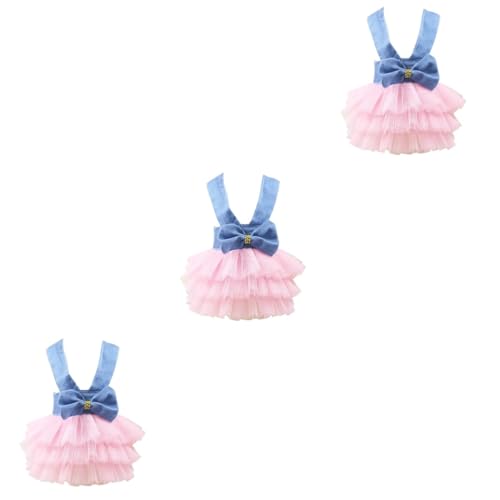 Beaupretty 3st Hundeliege Denim-Outfit Kurzer Jeansrock Kleidung Hundeleine Tutu-Kleid Für Hunde Haustier von Beaupretty