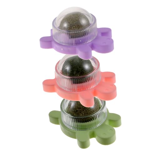 Beaupretty 3st Katzenminze Bälle Katzenminze Wandball Katzenminze Ball Für Katzenwand Katzenspielzeug Mit Katzenminze Leckbare Kugeln Katzenbissspielzeug Beißring Rotieren Essbar PVC von Beaupretty