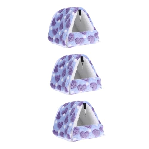 Beaupretty 3St Haustier warmes Igel-Nestbett kleines Tierbett Hamsterversteck Käfig Spielzeug Schlafsack Haustierbett Hamsternest das Vogelnest Meerschweinchen Violett von Beaupretty