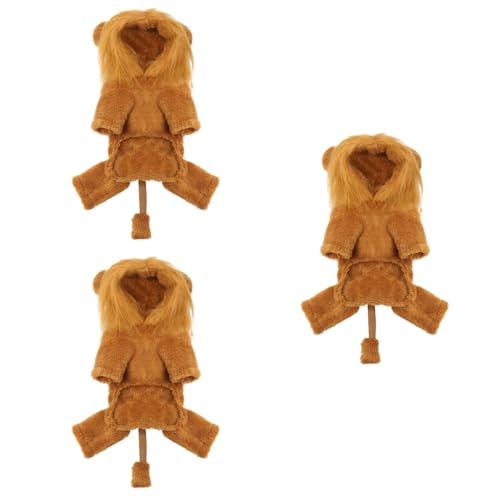 Beaupretty 3st Pet Dog Lion Transformation Outfit Welpen-löwenmähnen Hund Cosplay Löwenanzug Thermische Kleidung Katze Löwe Mähne Hund-löwen-Outfit Löwenmähne Kostüm Plüsch Haustier Perücke von Beaupretty