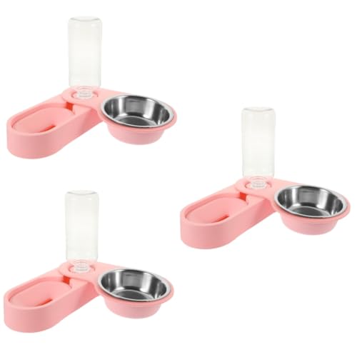 Beaupretty 3st Zubringer Automatischer Hundebrunnen Automatische Tränkeschale Wassernapf Für Haustiere Spender Für Wassernapf Für Hunde Wasserspender Für Katzen Edelstahl Drehbar Trinkschale von Beaupretty