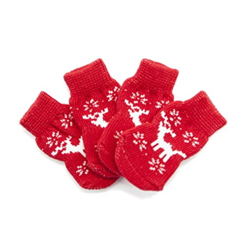 Beaupretty 4 Paar Baumwollsocken Für Haustiere Pfotenschutz Für Haustiere Im Innenbereich Welpensocken Weihnachtssocken Wintersocken Für Hunde Weihnachten Hundefuß Boden Katzenpfote von Beaupretty