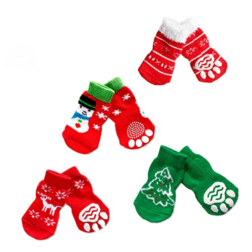 Beaupretty 4 Paar Süße Socken Sockenschuhe Hundesocken Baumwollsocken Für Haustiere Weihnachtssocken Für Haustiere Warm Halten Stiefel von Beaupretty