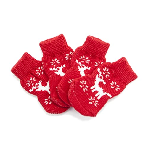 Beaupretty Haustiersocken Für Hunde Feiertags- Und Weihnachtswärme Nicht Für Pfoten 4 Paar Socken Schneemann Schneeflocke-Stil von Beaupretty