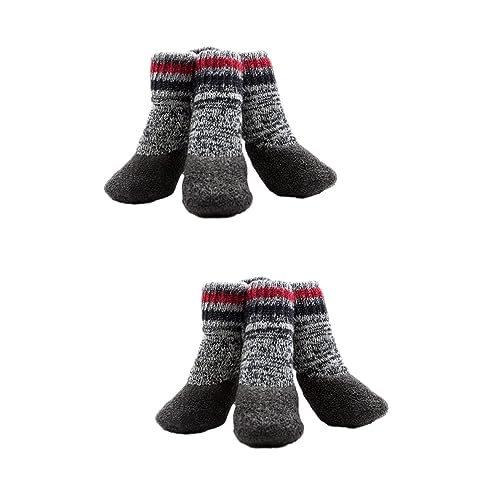 Beaupretty 4 Paare Socken Für Hunde rutschfest Anti-rutsch-socken Für Haustiere Socken Mit Hundegriff Socken Für Den Winter Haustier Winter Socken Mit Sohlen Chihuahua Der Hund Welpenschuhe von Beaupretty