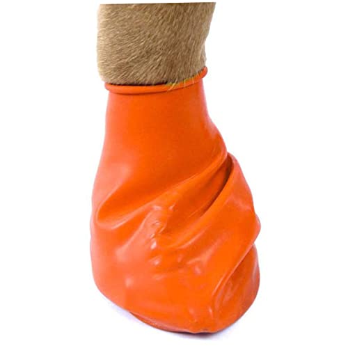 Beaupretty 4er Set wasserdichte Hundeschuhe rutschfeste Pfotenschutzschuhe Für Katzen Und Hunde Robuste Gummistiefel Für Den Außenbereich Orange Größe S von Beaupretty