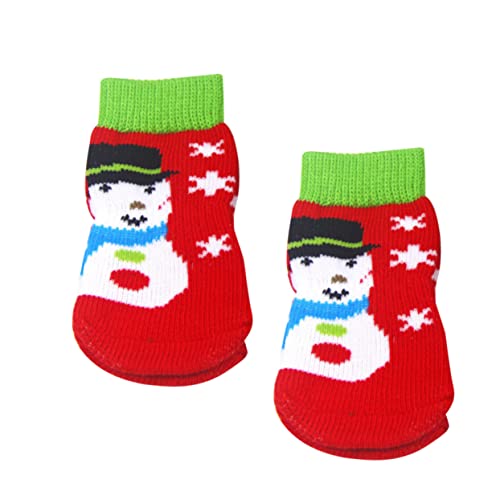 Beaupretty 4 Stück Hundezehengriffe Socken Für Katzen Socken Für Hunde Welpensocken Weihnachtshundeschuhe Weihnachtshundesocken Hundesocken Für Kleine Hunde Kleiner Hund Hundepfote von Beaupretty