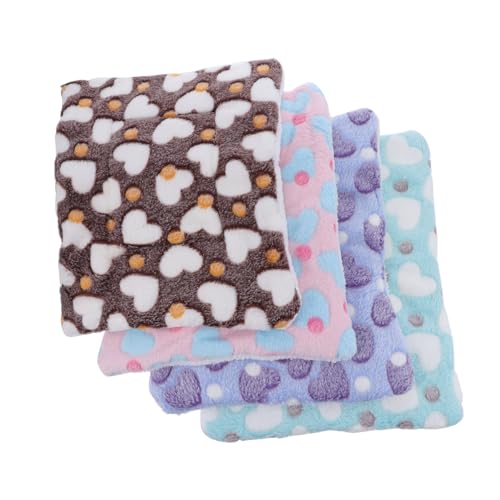 Beaupretty 4 Stück Schlafunterlage für Hamster pet Heating pad Hamster einstreu Kissen für kleine Tiere Bettwäsche aus Meerschweinchen-Fleece matratzenschoner Stoffhase Sanft von Beaupretty