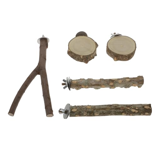 Beaupretty Papagei Spielzeug Set 5 Stücke Holz Vogel Stehen Stange Baum Zweig Barsch Für Ziervögel Robust Sicher von Beaupretty