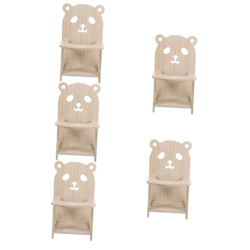 Beaupretty 5 Sätze Hamsterstuhl Hamster-Geschenk Mini-Zubehör Spielset aus Holz Spielzeuge Miniatur-Hamster-Spielzeug schönes Chinchilla-Spielzeug Igel Käfig Kleiner Esstisch Meerschweinchen von Beaupretty