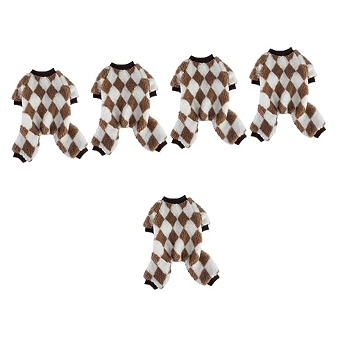 Beaupretty 5st Kleidung Für Haustiere Welpen-Pyjama-Outfit Zarte Hundebekleidung Kleidung Für Füßige Hunde Entzückendes Hundekostüm Hund Weihnachten Großer Hund Kleiner Hund Polyester von Beaupretty