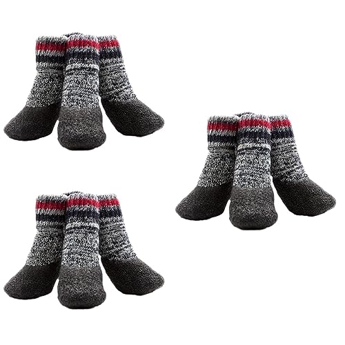 Beaupretty 6 Paare Haustier Socken Schuhe Haustier Winter Hundesocken Für Hartholz Outdoor-socken Socken Für Hunde Welpensocken rutschfeste Stiefeletten Für Hunde Chihuahua Der Hund Verdicken von Beaupretty