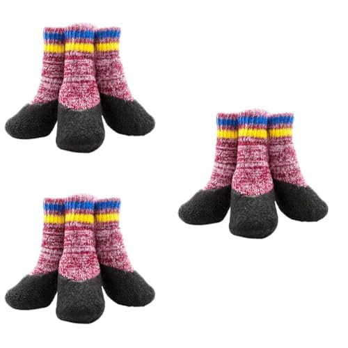 Beaupretty 6 Paare Welpensocken Socken Für Katzen Hundegriffsocken Klein Hundesocken Für Große Hunde Schneestiefel Für Hunde Chihuahua-Schuhe rutschfeste Socken Verdicken Baumwollsocken von Beaupretty