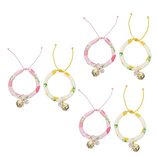 Beaupretty 6 STK Hasenhalsband Dekoratives Haustierhalsband Katzenhalsglocke Abreißbares Hundehalsband Für Kaninchen Haustierzubehör Sommerdeko Kätzchen Reflektierend Stoff von Beaupretty