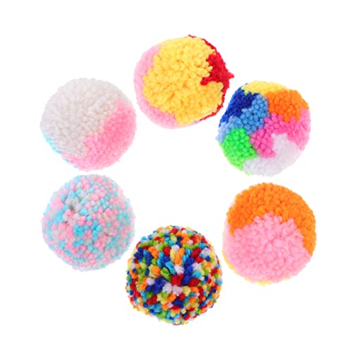 Beaupretty 6st Katzenspielzeug Haustier Katze Spielzeug Kätzchen Pompons Haustier Ball Spielzeug Katze Plüsch Ball Katze Pom Pom Spielzeug Katze Molaren Spielzeug Haustierzubehör Beissen Garn von Beaupretty