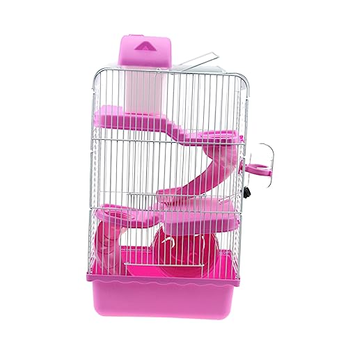 Beaupretty Hamsterkäfige Haustier Laufstall Haustierhaus Großer Hamsterkäfig Hamsterfell Aus Keramik Haustierkäfig Syrischer Hamsterkäfig Hamster Holzrad DREI Rosa Luxus Kleine Tiere von Beaupretty