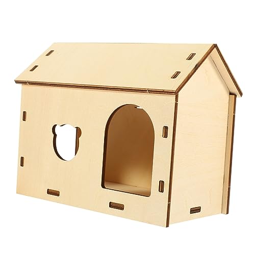 Beaupretty Hamsterschaukel Wippe DIY Zusammengebautes Spielzeug Kleintier Lebensraum Dekoration Haustierhaus Aus Holz Hamsterversteck Dekoratives Rattenhaus Rattennest Hölzern Käfig Protokoll von Beaupretty