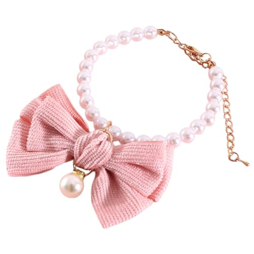 Beaupretty Haustierhalsband Schleife Halskette Welpenzubehör Diamanthalsband Haustierzubehör Zierliche Halsketten Kätzchenhalsbänder Hundebedarf Polyester Die Katze Rosa Schmetterling von Beaupretty