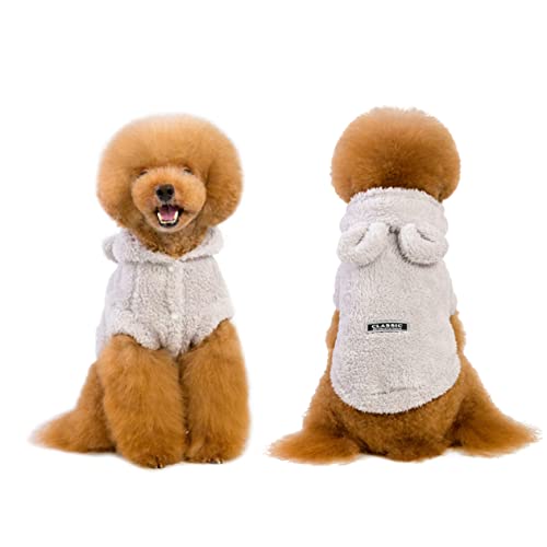 Beaupretty Haustier Hund Fleece Mantel Bär Ohren Hund Kleidung Dicke Warme Outfit Schnalle Befestigen Grau von Beaupretty