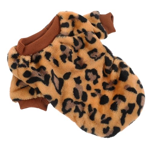 Beaupretty Gemütlicher Pullover Für Hunde Warmer Hundemantel Fleece-Haustier-Outfits Entzückende Weste Mit Leopardenmuster Haustierkleidung von Beaupretty