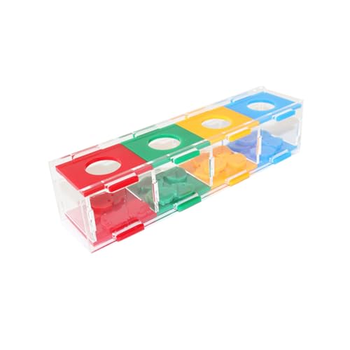 Beaupretty Papagei Schreibtisch Spielzeug Box Vogel Farben Intelligenz Training Acryl Papagei Kauen Spielzeug Farbe von Beaupretty