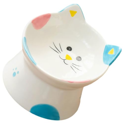 Beaupretty pet Feeder pet Supplies hundenapf Katzennapf gegen Erbrechen katzennapf Haustiernapf für den täglichen Gebrauch auf den Fallen Keramikschale Wasserschale Zubehör von Beaupretty