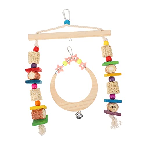 Beaupretty Kletterspielzeug Papageien-beißspielzeug Aus Holz Hängendes Glöckchen-vogelspielzeug Kauspielzeug Für Papageien Papagei Vogelspielzeug Spielzeug Zum Aufhängen Hölzern Wellensittich von Beaupretty