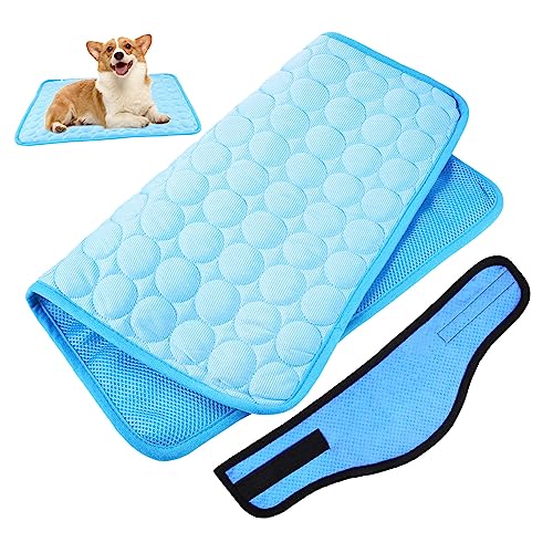 Beaupretty kühlpads kühlkissen kühlende Matte für Hunde Cooling mat Gepunkteter Schal kühlender Halswickel für Hunde Eisbandana für Hunde dreieckiger Schal einstellen - -Matte von Beaupretty