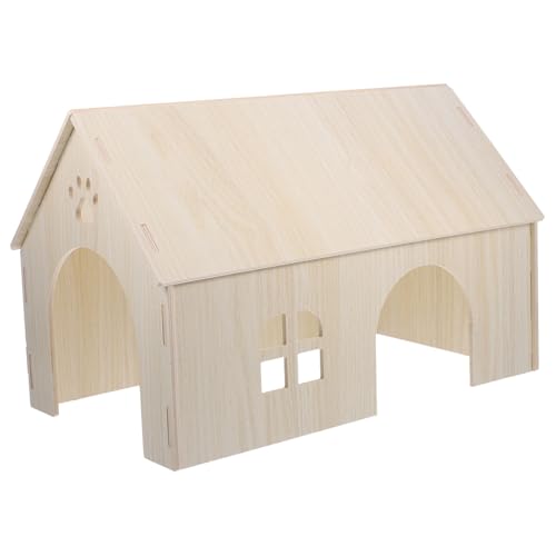 Beaupretty Meerschweinchen-Labyrinth Versteck Chinchillahaus Aus Holz Kleines Haustier Holzhaus Kleines Haustierhaus Aus Holz Mäuseverstecke Spielzeug Hamster Eichhörnchen Nest Hölzern von Beaupretty