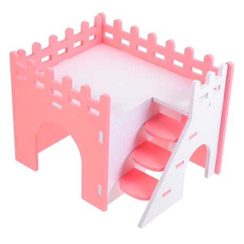 Beaupretty Meerschweinchenhaus Verstecke Für Kleintiere Chinchilla-hüttenversteck Meerschweinchen Schloss Hamsterversteck Kleintierzubehör Haustierkäfig-Spielplatz Massivholz Lieferungen PVC von Beaupretty