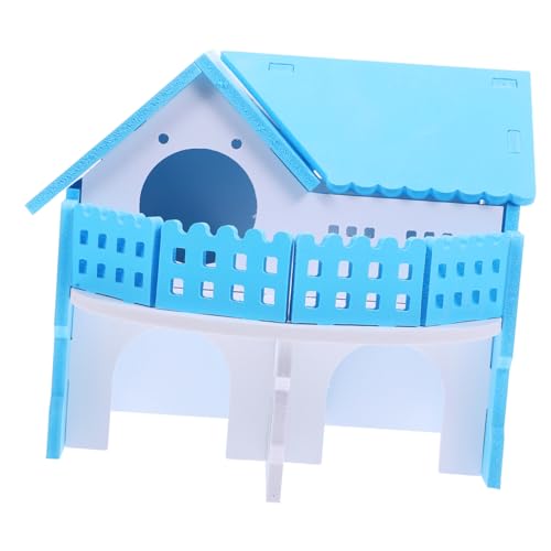 Beaupretty hamsterhaus Hamster häuschen nager Spielzeug Spielzeuge hamger entzückendes Rattenversteck entzückendes Rattenhaus Doppelschicht Goldener Holzhaus Haustierhaus PVC von Beaupretty